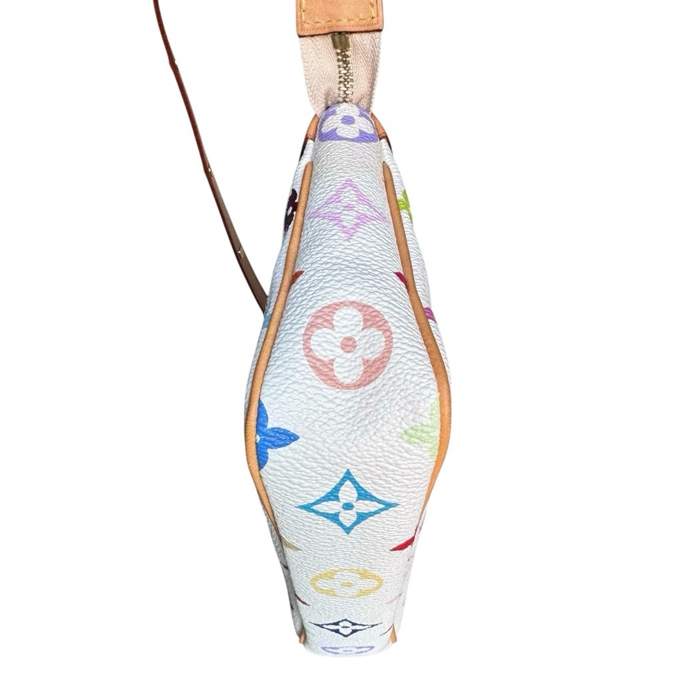 💞VINTAGE LOUIS VUITTON x MURAKAMI 1st-Gen White Multicolor Monogram Pochette🌈 - Picture 7 of 15